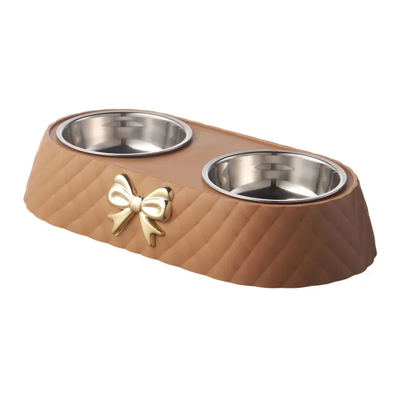 Stainless Steel Dog Bowl with Bow Tie | Stylish & Durable