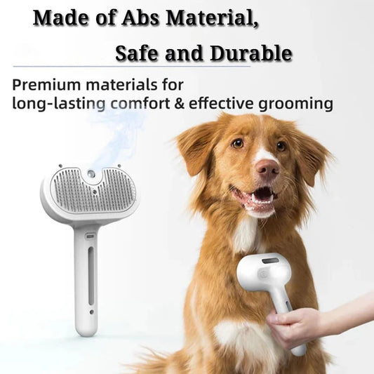 Steam Grooming Brush for Pets | Deep Clean & Detangle